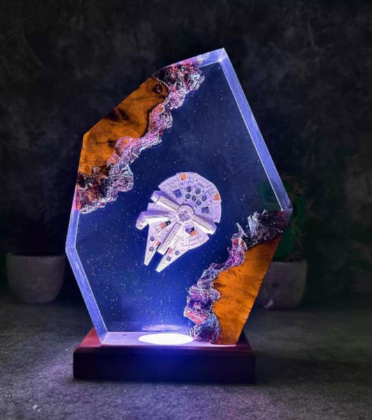 The millennium falcon resin lamp